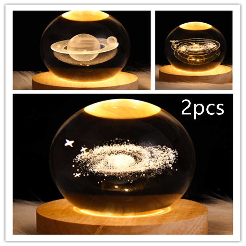 LED Night Light Galaxy Crystal Ball Table Lamp