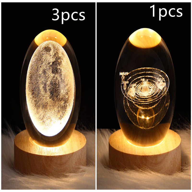 LED Night Light Galaxy Crystal Ball Table Lamp