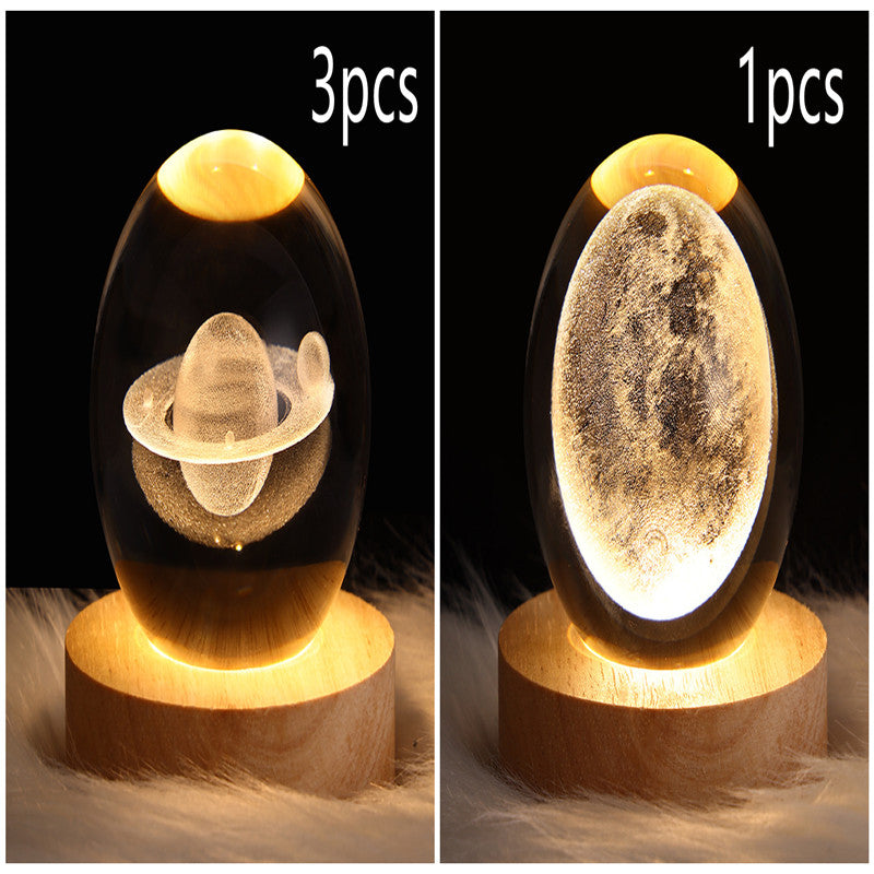 LED Night Light Galaxy Crystal Ball Table Lamp