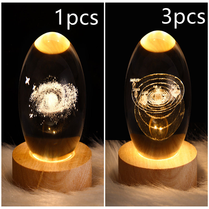 LED Night Light Galaxy Crystal Ball Table Lamp