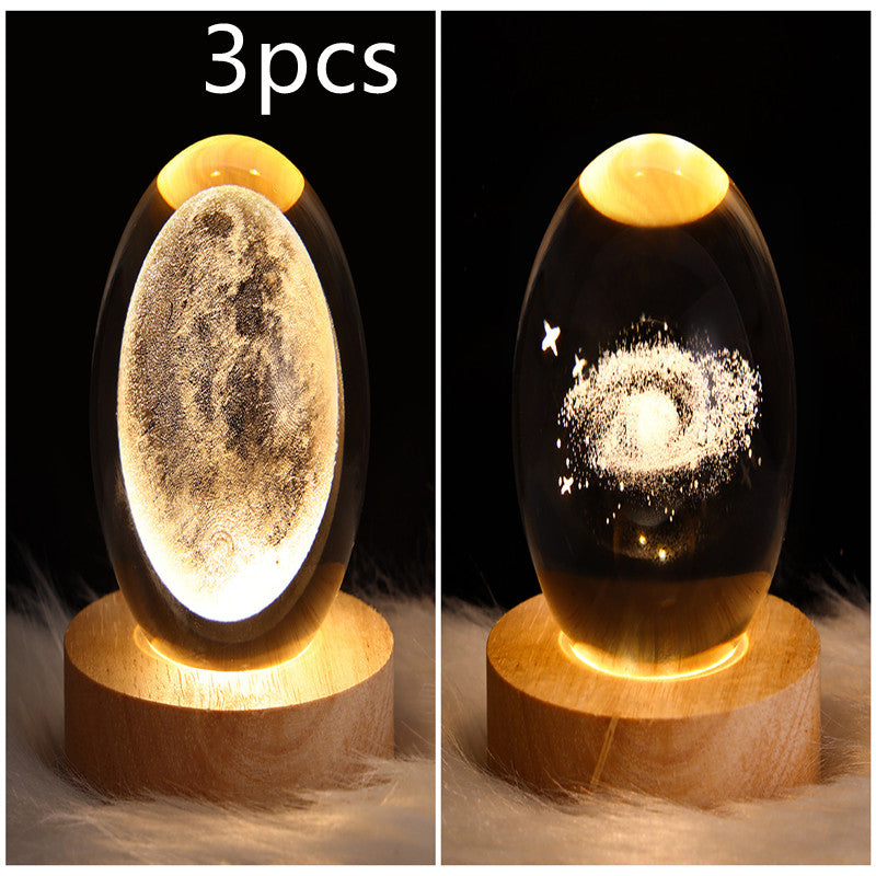 LED Night Light Galaxy Crystal Ball Table Lamp