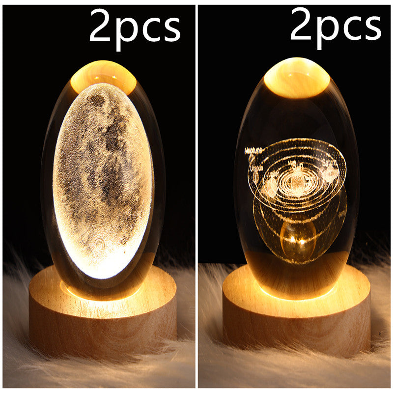 LED Night Light Galaxy Crystal Ball Table Lamp