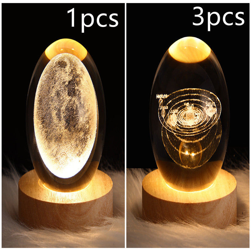 LED Night Light Galaxy Crystal Ball Table Lamp