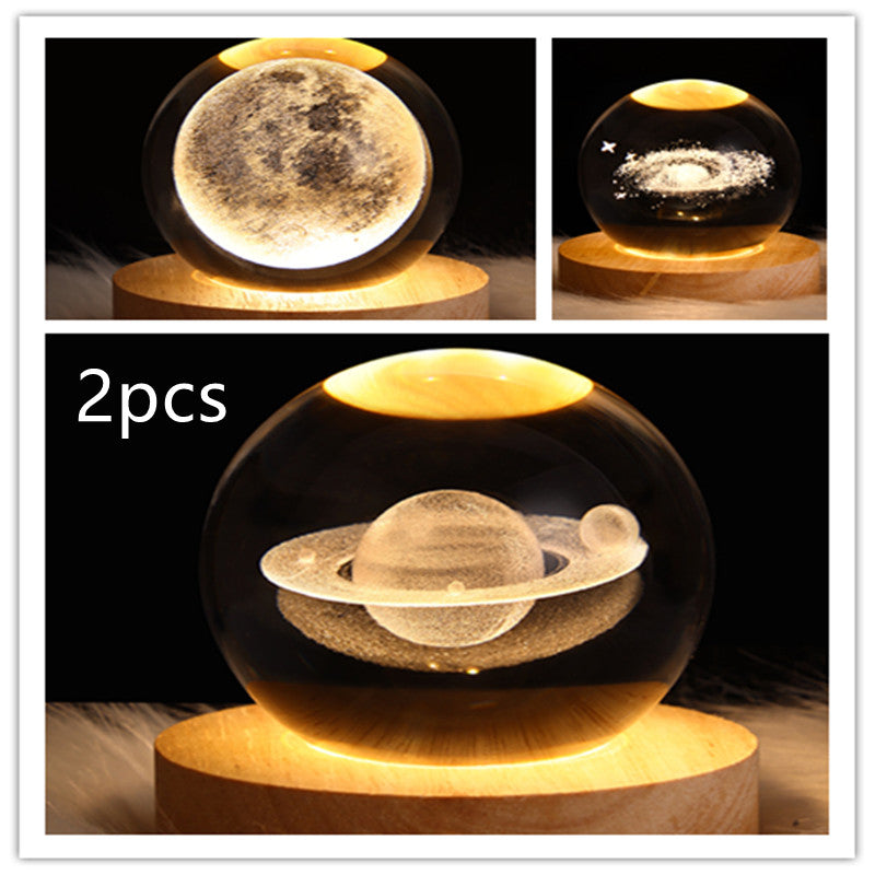 LED Night Light Galaxy Crystal Ball Table Lamp