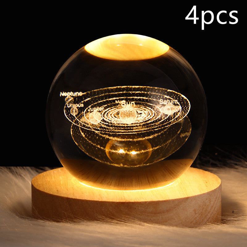 LED Night Light Galaxy Crystal Ball Table Lamp