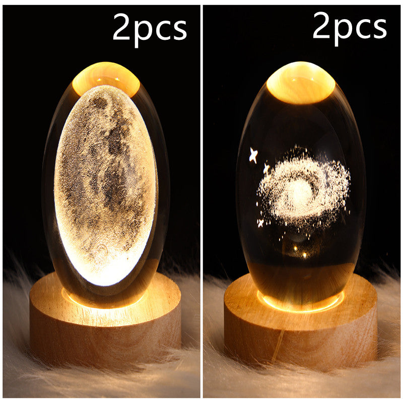 LED Night Light Galaxy Crystal Ball Table Lamp