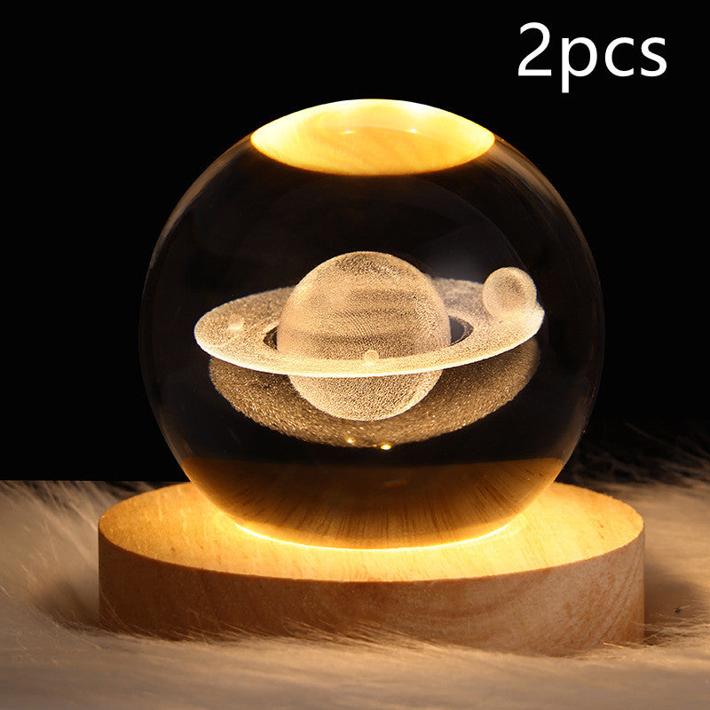 LED Night Light Galaxy Crystal Ball Table Lamp