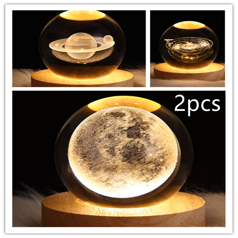 LED Night Light Galaxy Crystal Ball Table Lamp