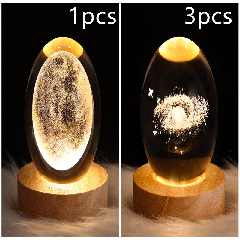 LED Night Light Galaxy Crystal Ball Table Lamp