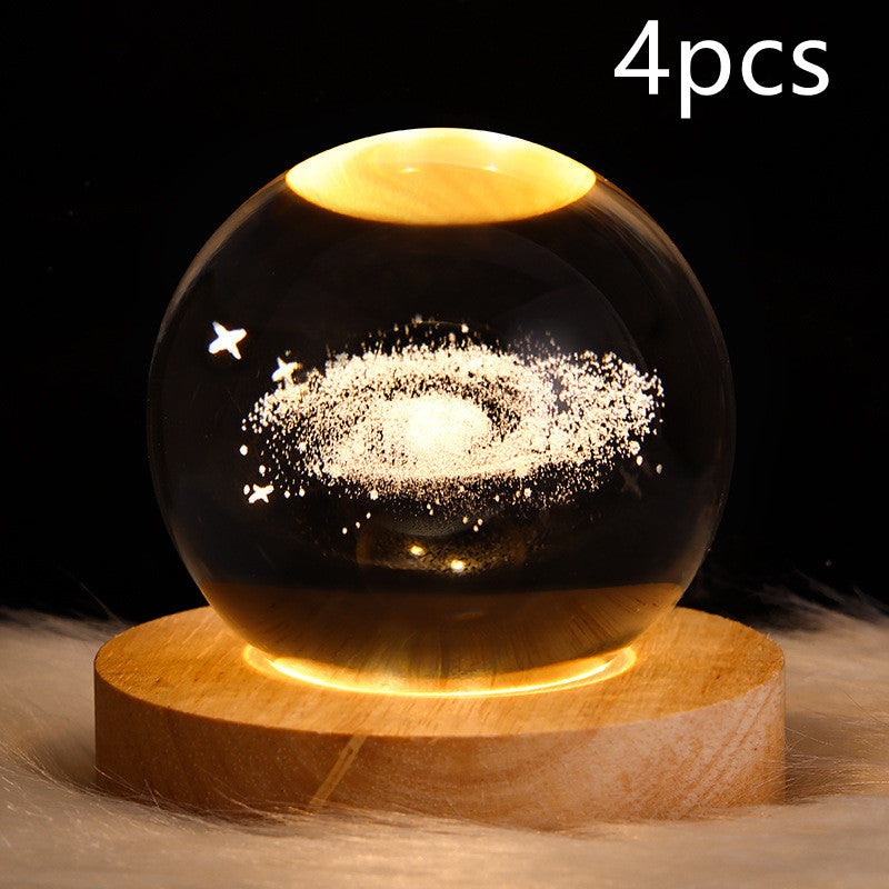 LED Night Light Galaxy Crystal Ball Table Lamp