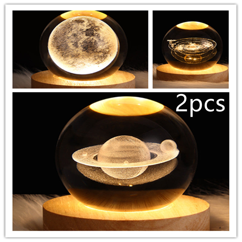 LED Night Light Galaxy Crystal Ball Table Lamp