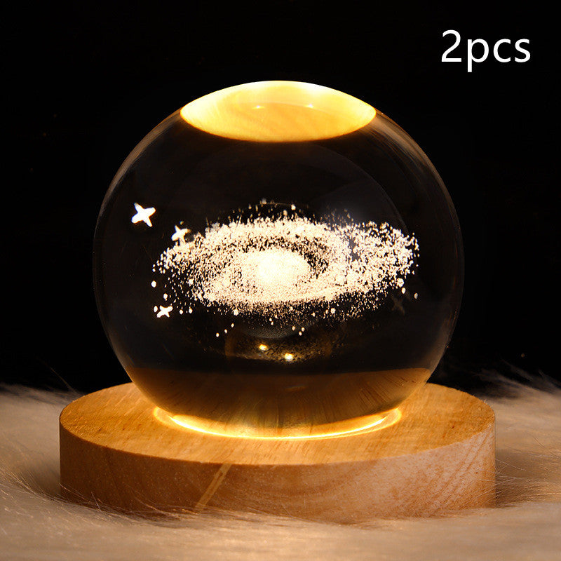 LED Night Light Galaxy Crystal Ball Table Lamp