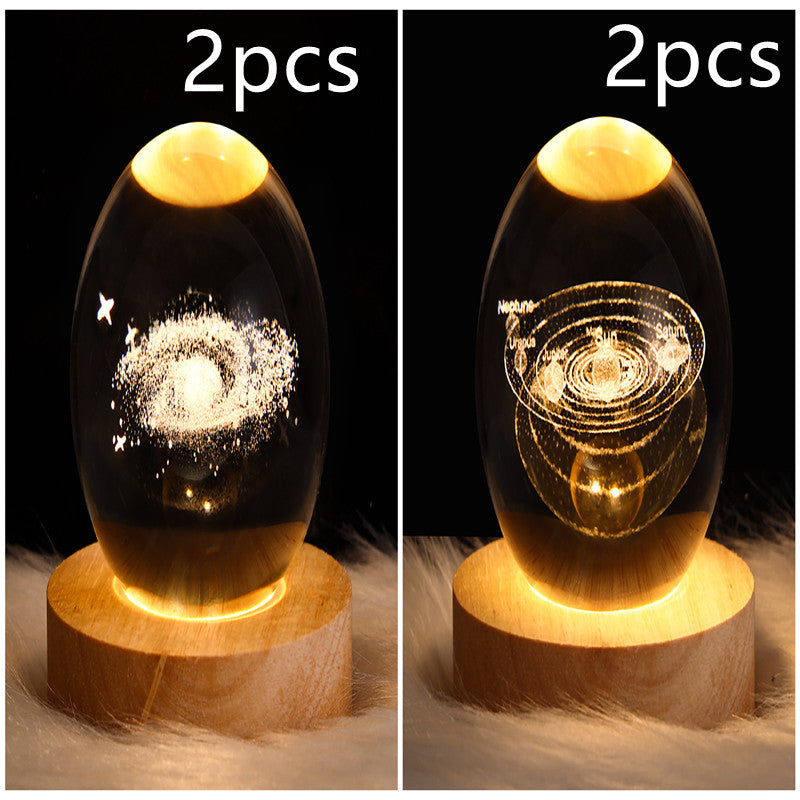 LED Night Light Galaxy Crystal Ball Table Lamp